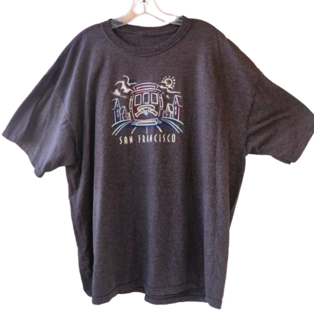 San Francisco Vintage T-Shirt Cable Car Embroidery